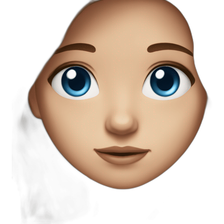 Girl blue eyes long brown hair emoji