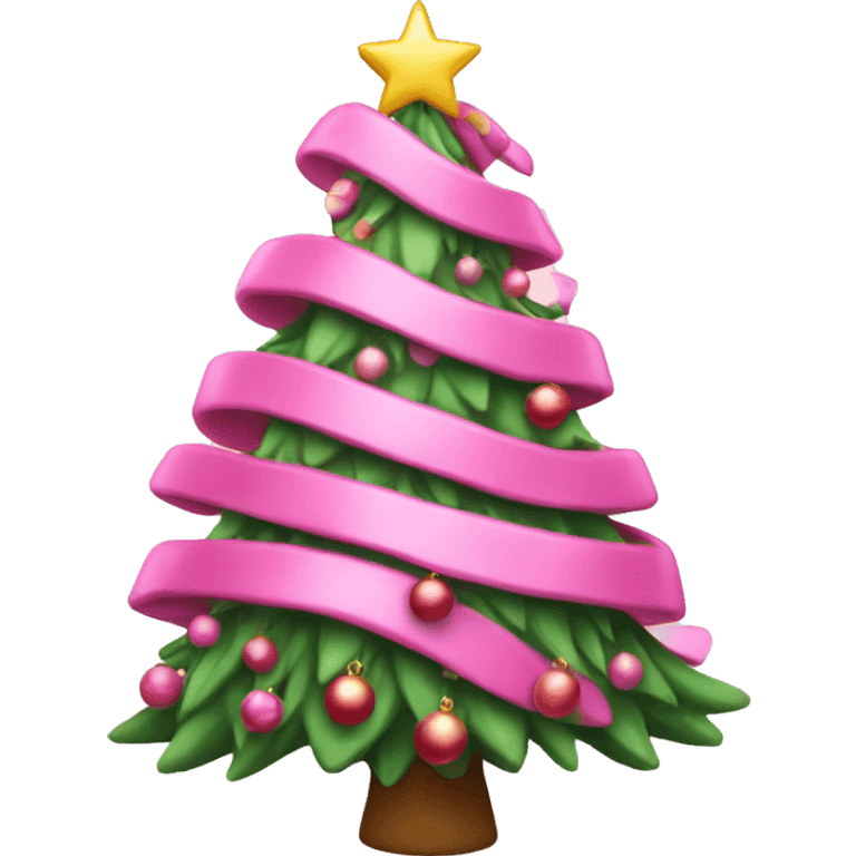 Pink Christmas tree emoji