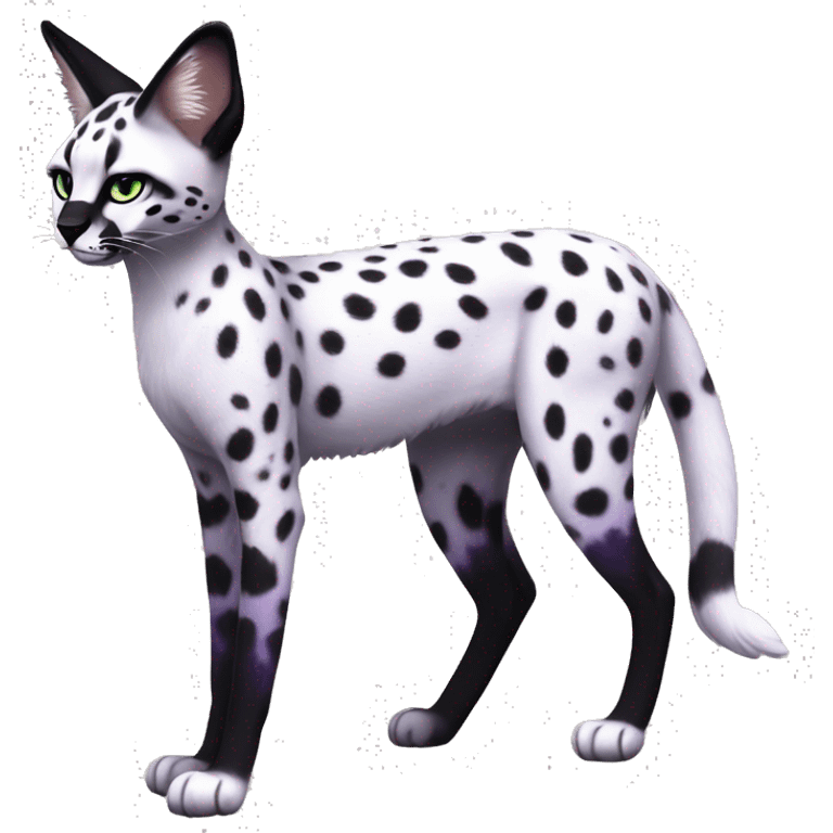 Epic Edgy Black White Purple ethereal Serval-Fionbri full body emoji