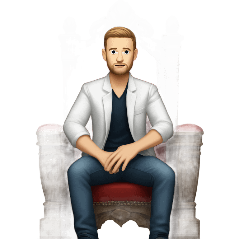 Justin Timberlake sitting on a throne emoji