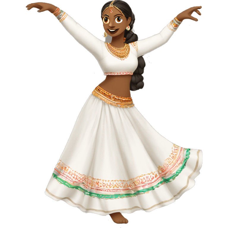 dance garba in white dress emoji