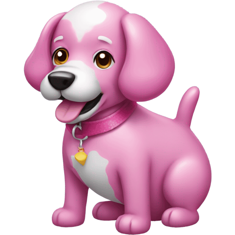 Pink dog balloon emoji