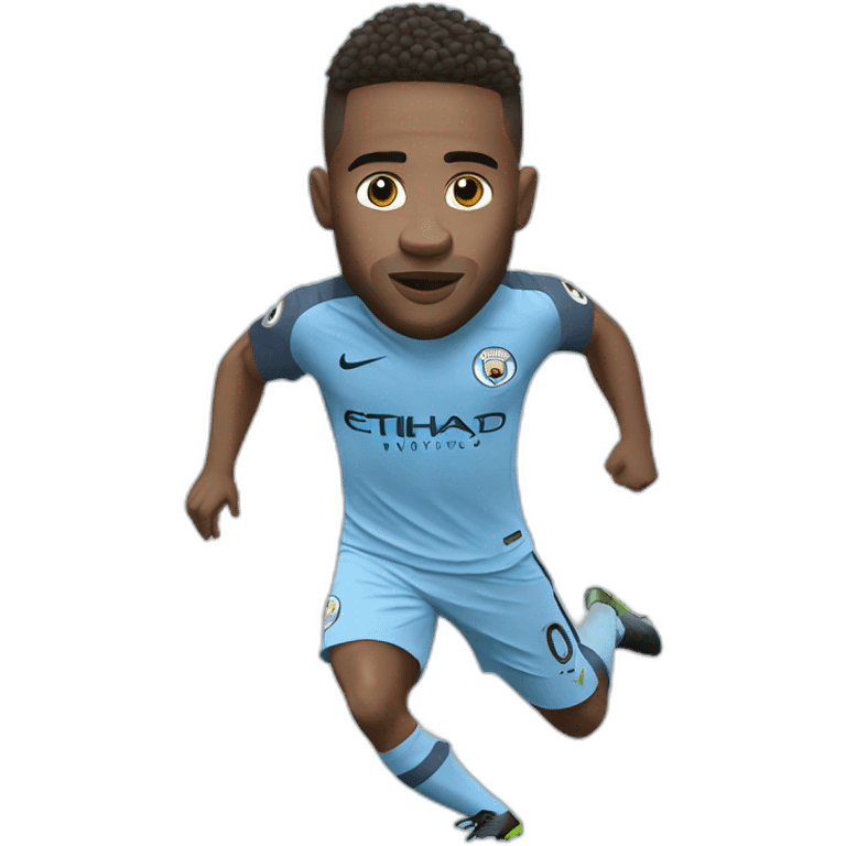 manchester city player running big head emoji