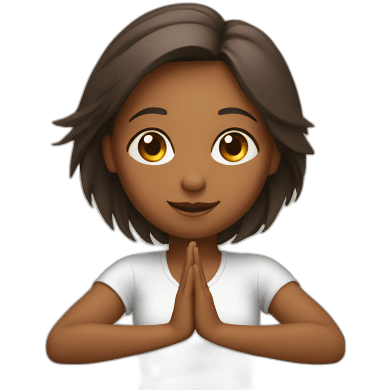 girl yoga pose angle hand emoji