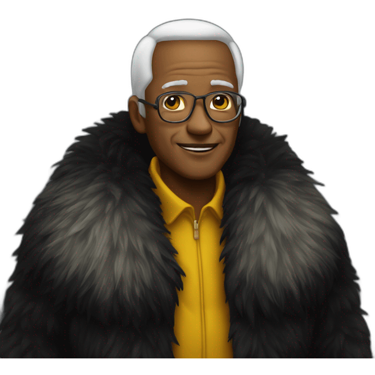 black Fur coat old yellow man emoji