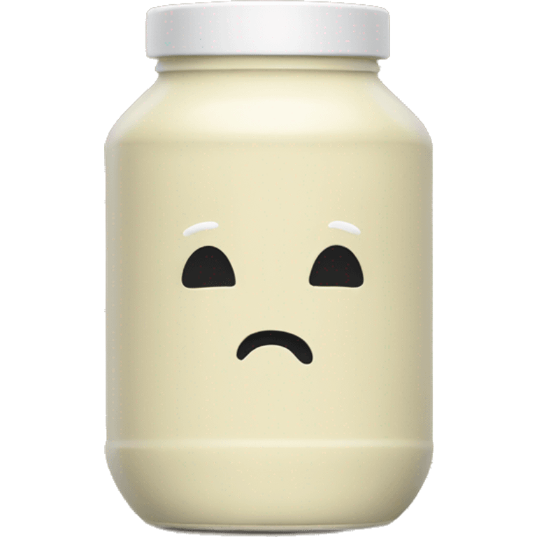 Mustard container with NO face emoji