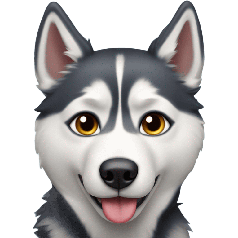 Husky with heart emoji