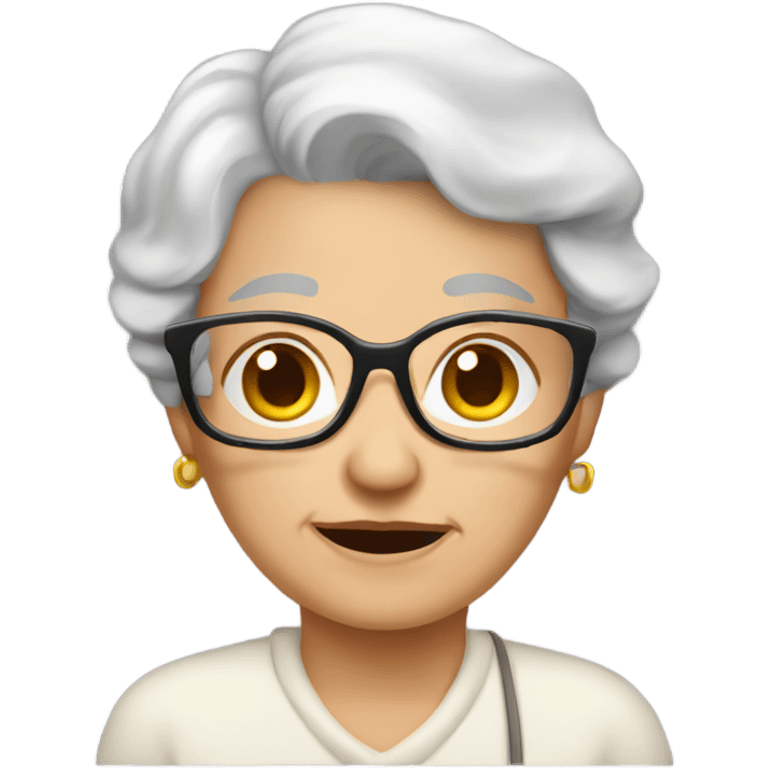 grandma with PC emoji