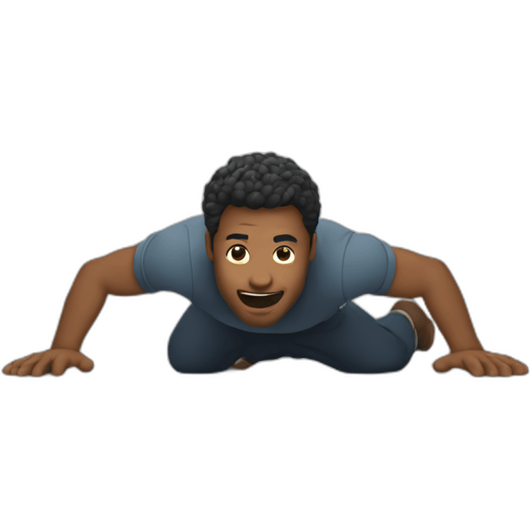 Man crawling on ground emoji