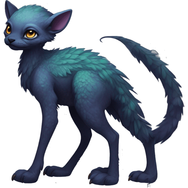  Cute Edgy Realistic Rare Fantasy eldritch Slim Vernid-Trico-Melprin-species by LiLaiRa, by Falvie, full body emoji