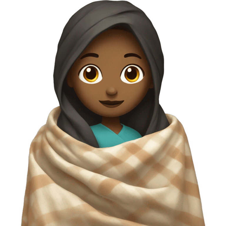 Girl with a blanket emoji