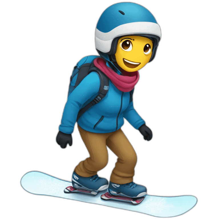 Persona andando en snowboard emoji