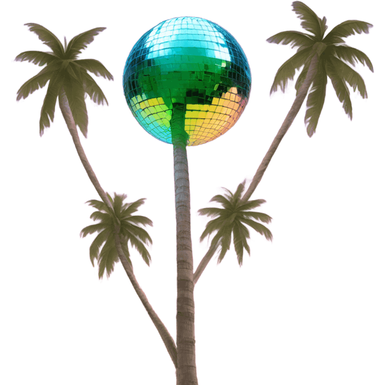 Disco ball on palm tree emoji