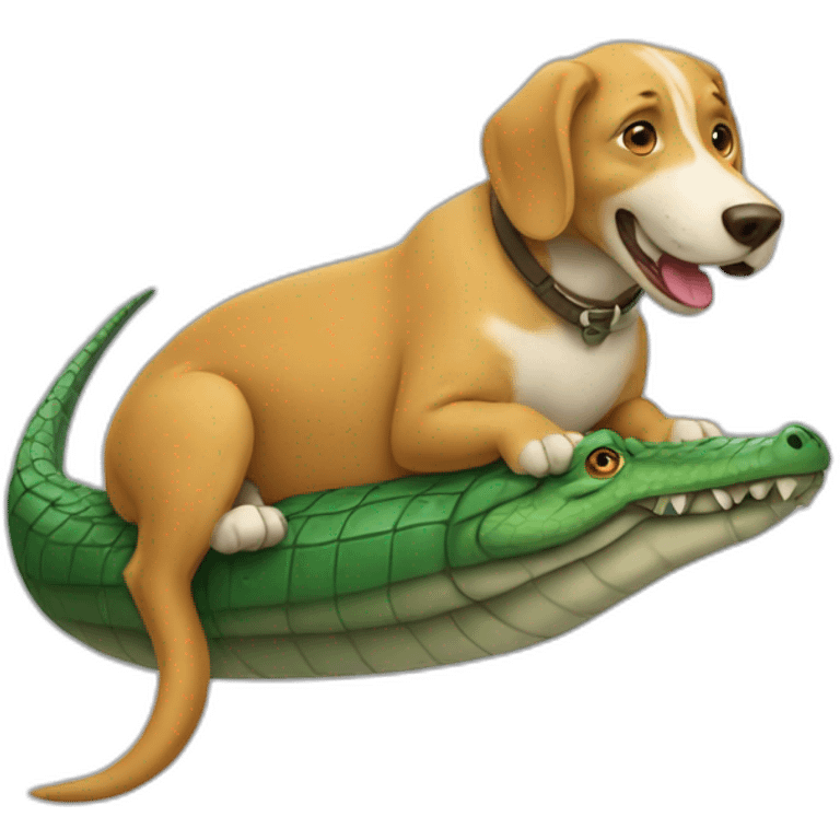 Un chien sur un crocodile emoji