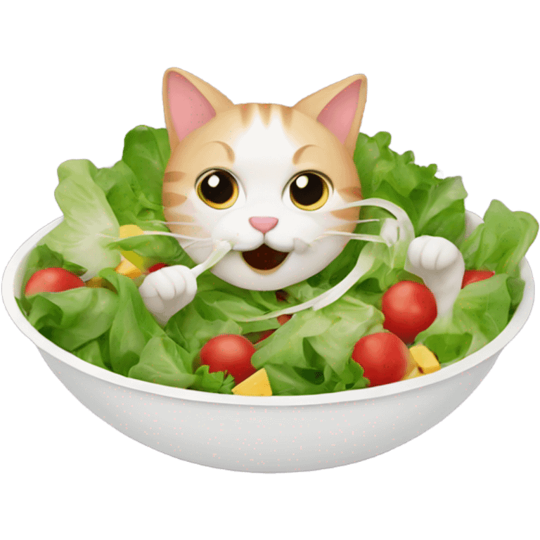 Cat eat salad emoji