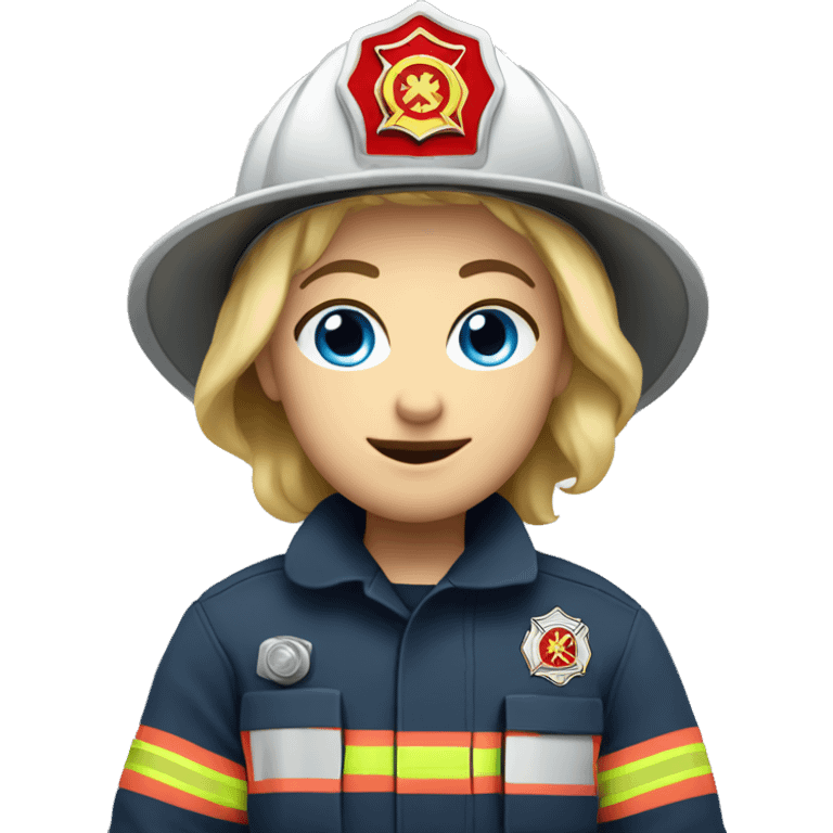 Blonde blue small eyes firefighter  emoji