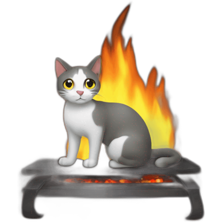 Fireplace cat emoji