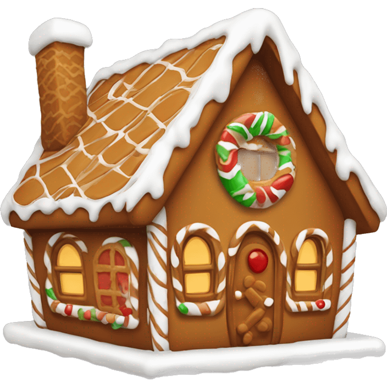 A cute ginger bread house emoji