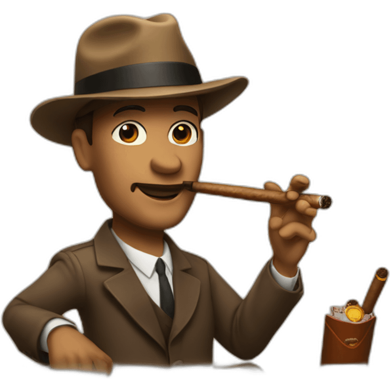 the driving crooner with a hat and a cigar emoji