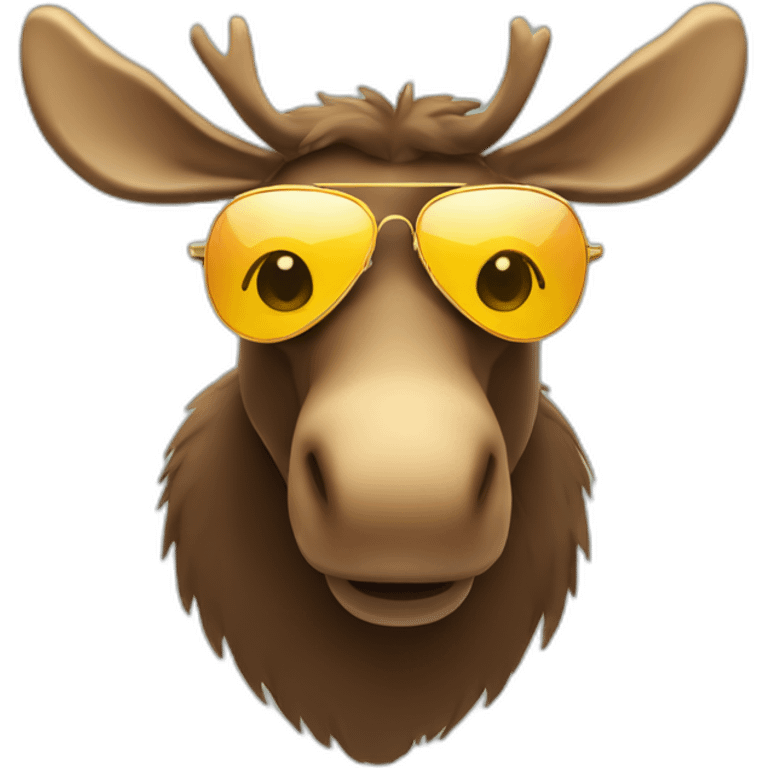 Moose wearing aviator sunglasses emoji