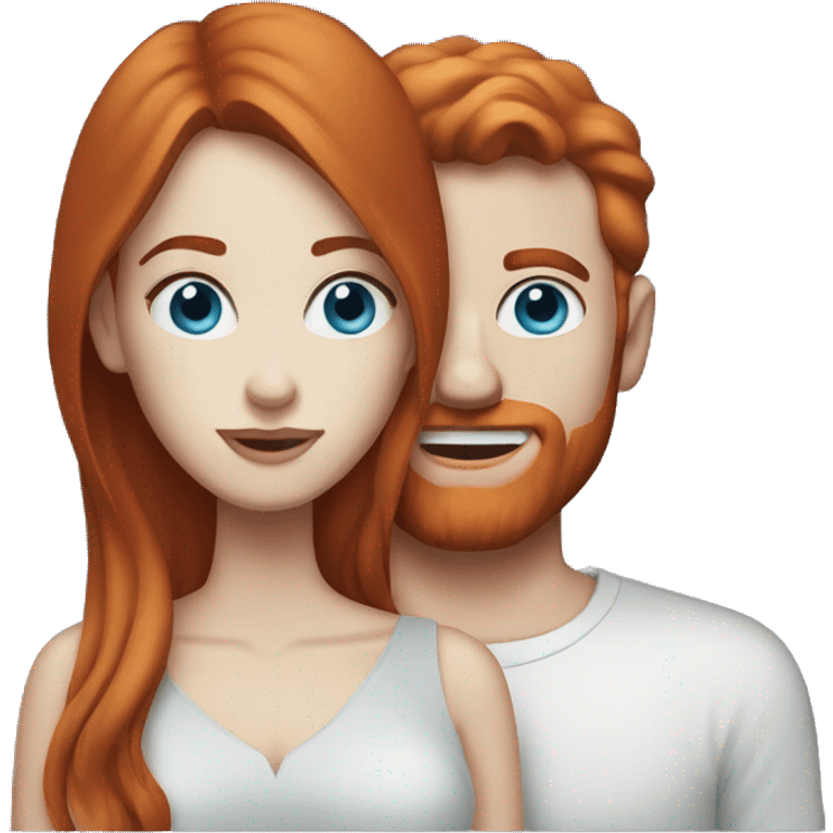 Redhead woman blue eyes with ghost boyfriend  emoji