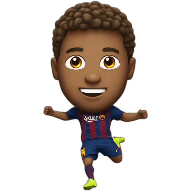 barcelona player jumping big head emoji