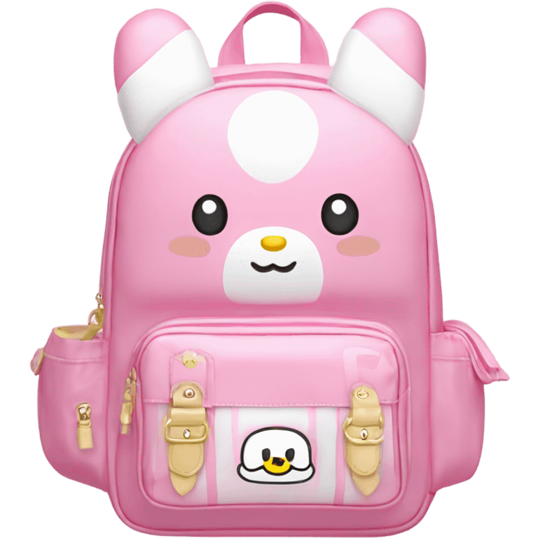 pink white light melody sanrio cute school bag emoji