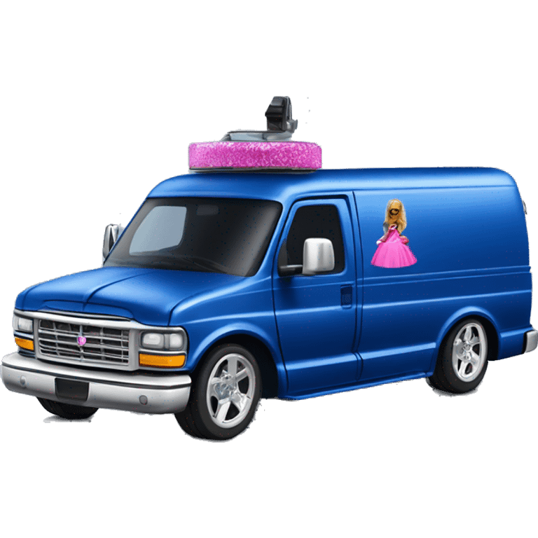 Dark blue Barbie themed lowrider armored truck  emoji