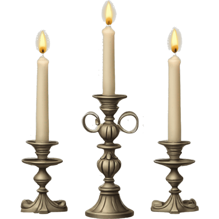 Vintage candelabra with three candles  emoji