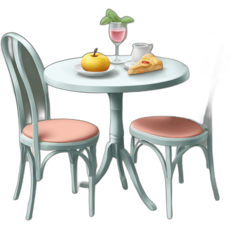 french bistro table and chair emoji