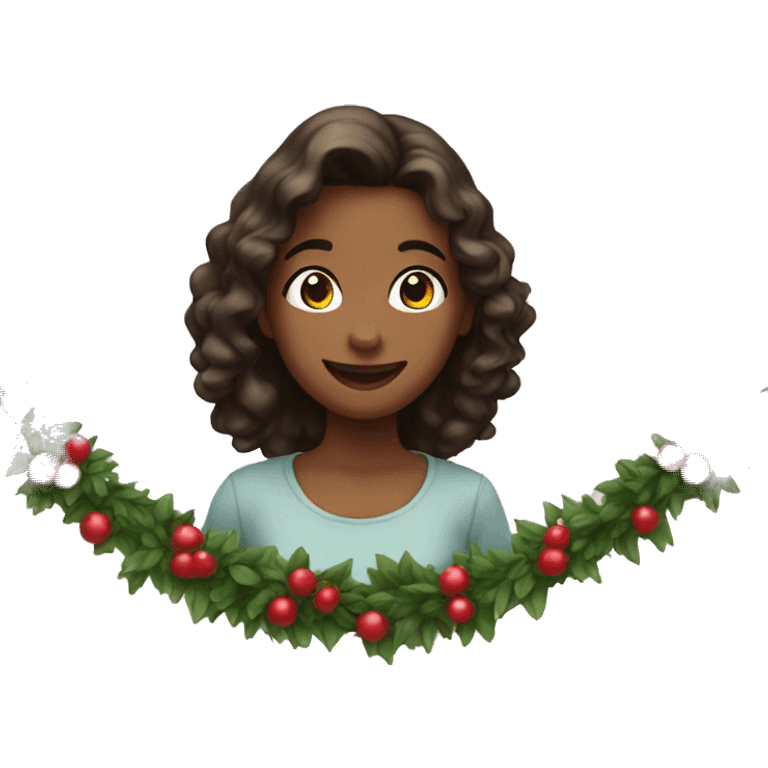 Girl hanging garland emoji