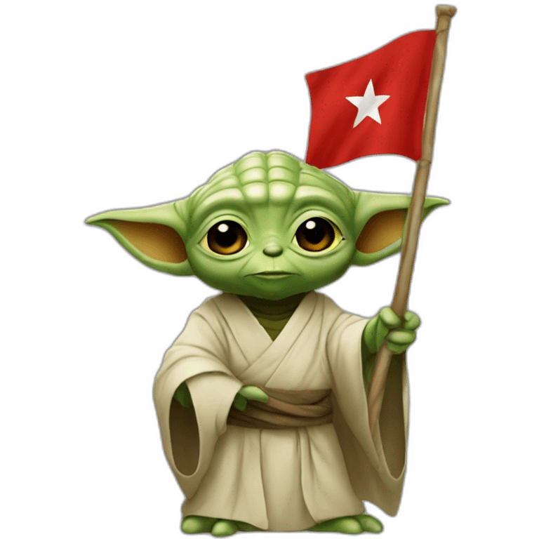 YODA HOLDING MOROCCAN FLAG emoji