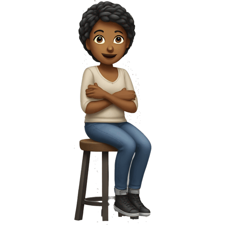 woman sitting on stool emoji