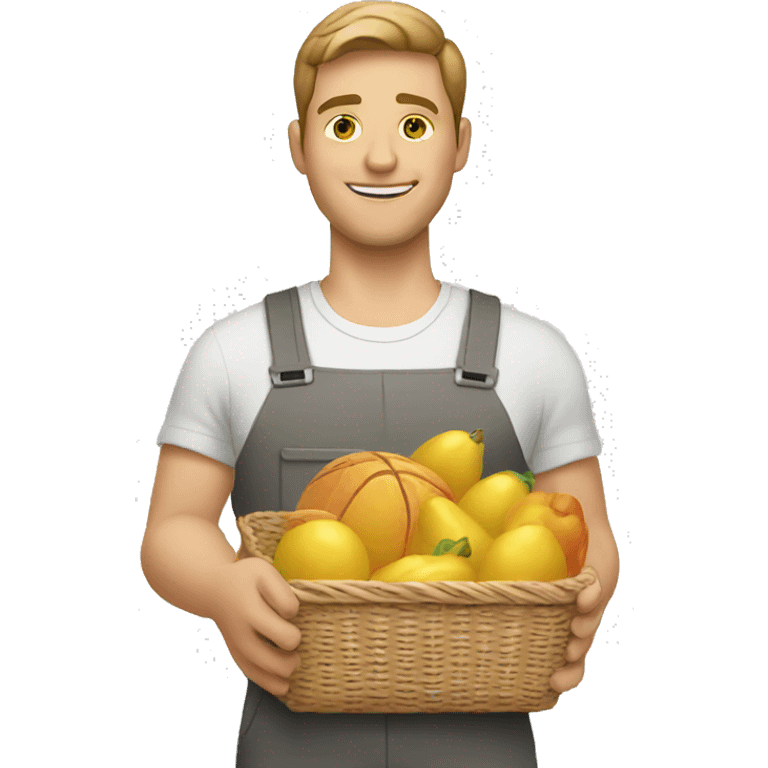 white man with product basket emoji