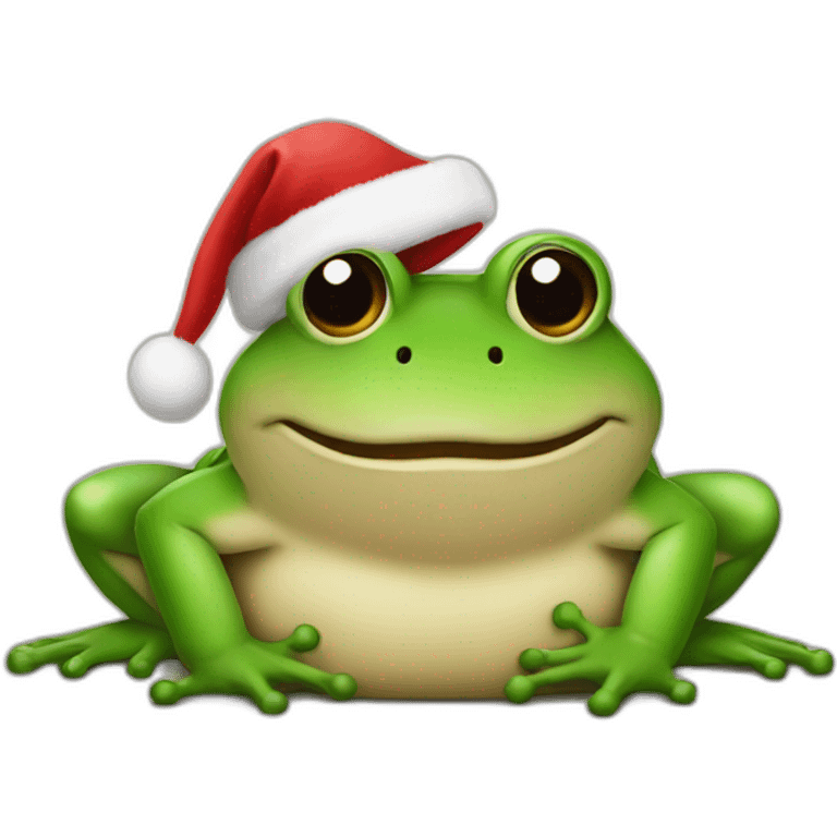 Santa on a frog emoji