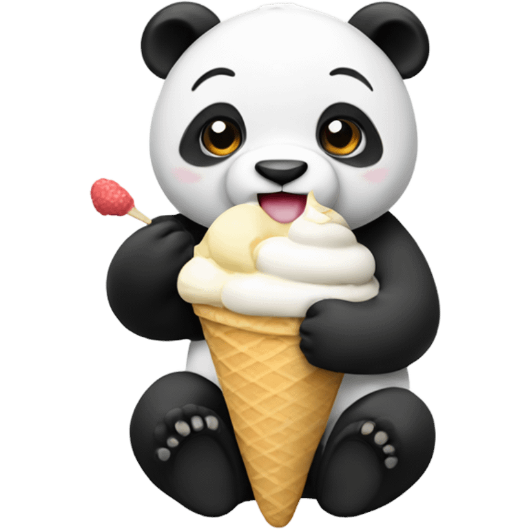 Panda eating ice cream emoji