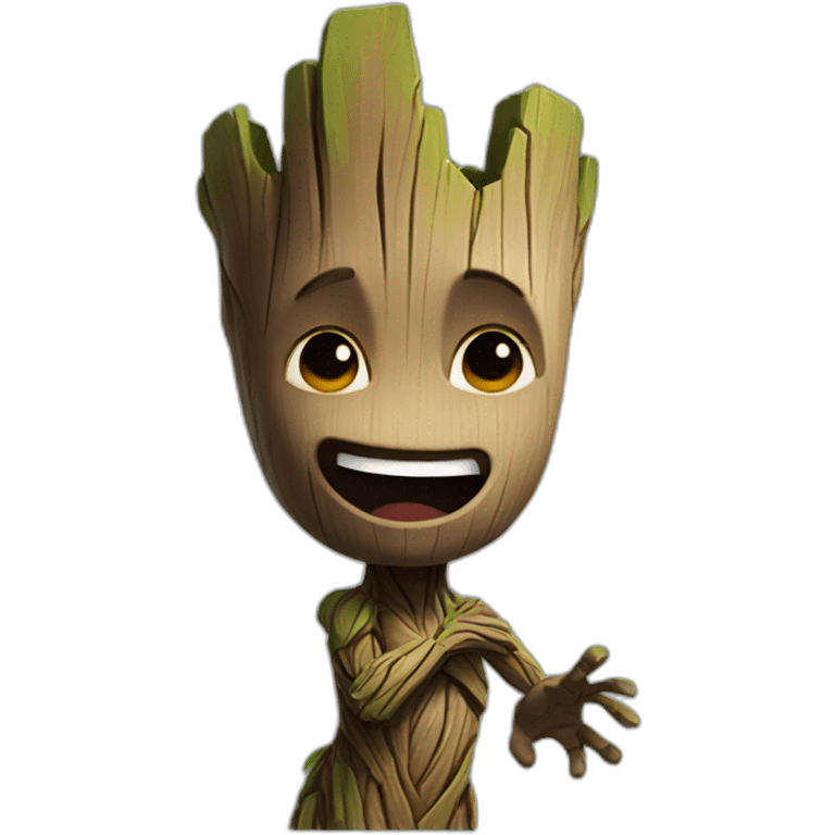 Groot waving hand emoji