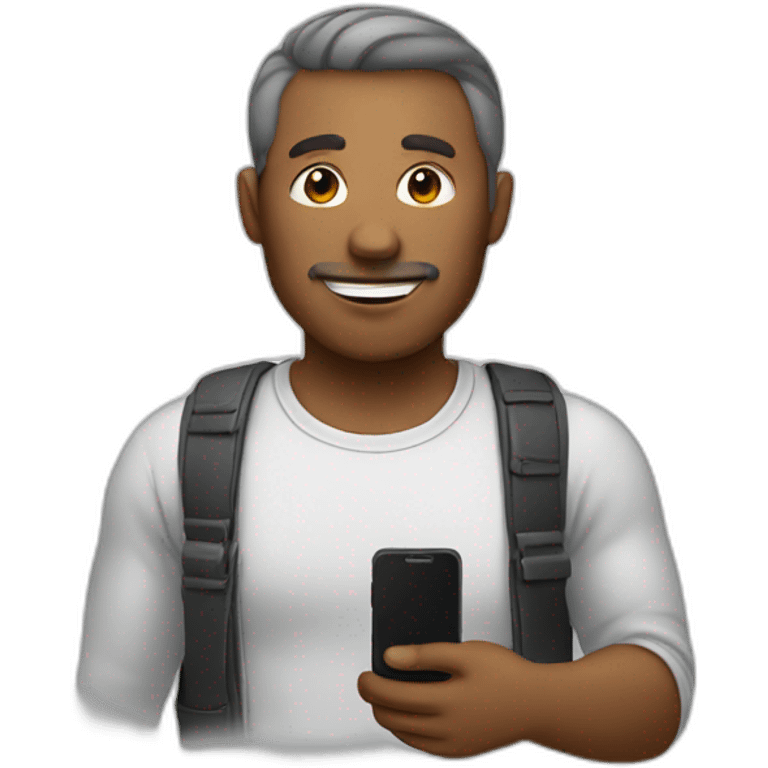 A man with mobile  emoji