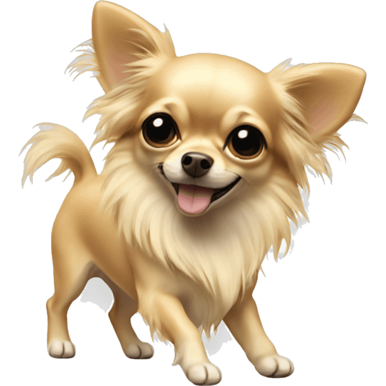 dancing blond long haired chihuahua emoji