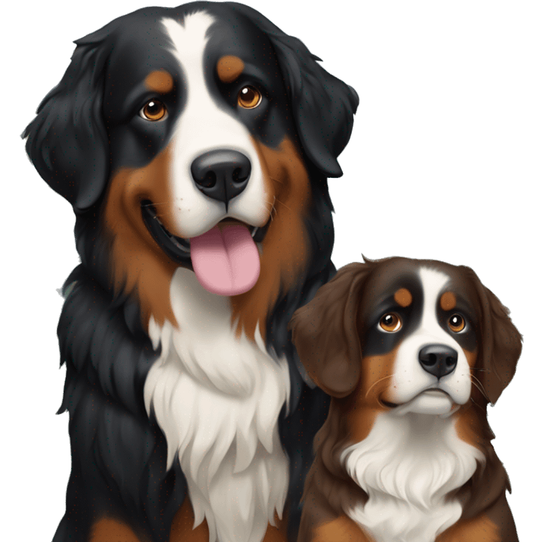 Paméla Bourgault and bernese mountain dog emoji