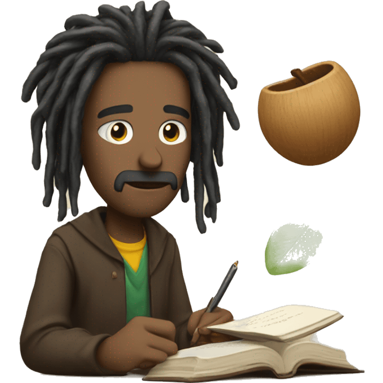 nonchalant dreadhead studying  emoji