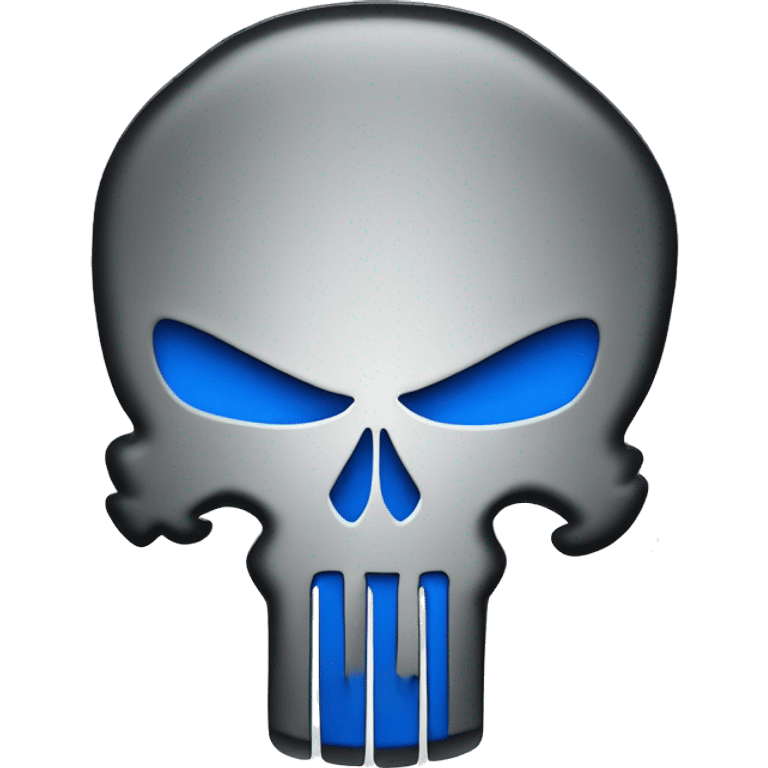 logo of the punisher colored in blue emoji