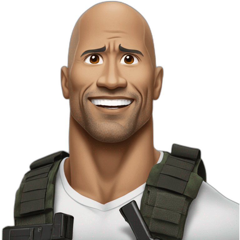 The rock estilo realista con un rifle emoji