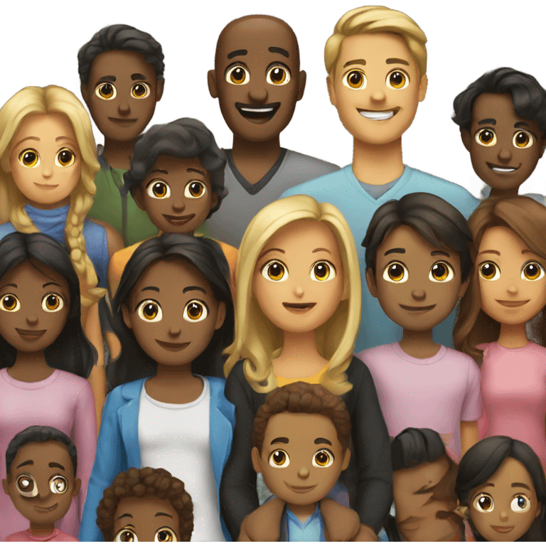 A family of 11 emoji