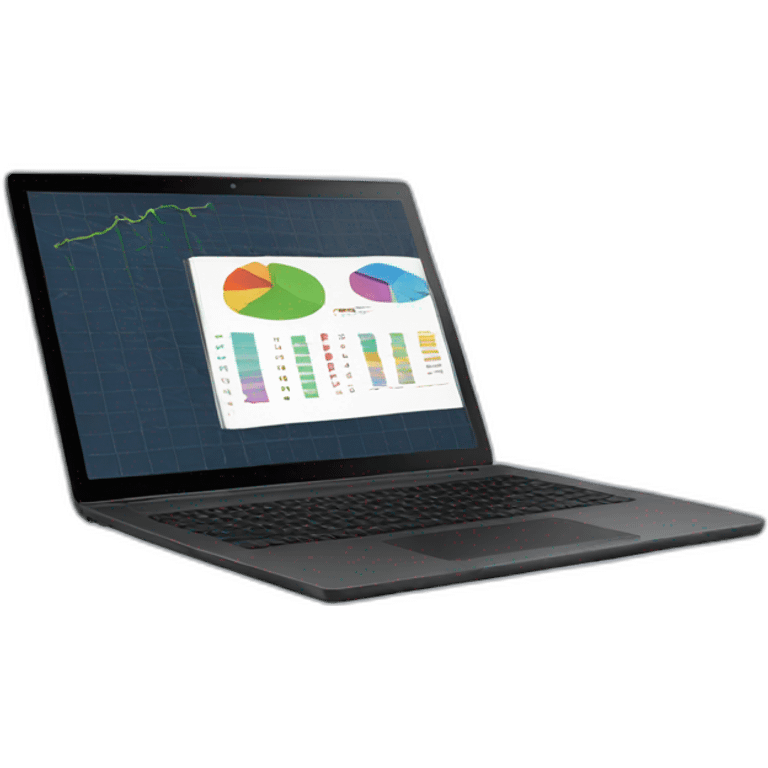 laptop with charts emoji