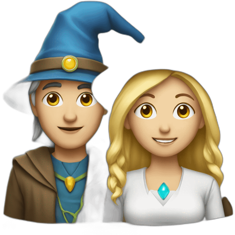 computer wizard male and female emoji