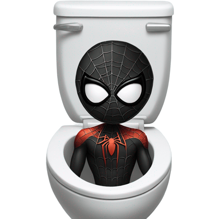 Black Spider- Man in a toilet emoji