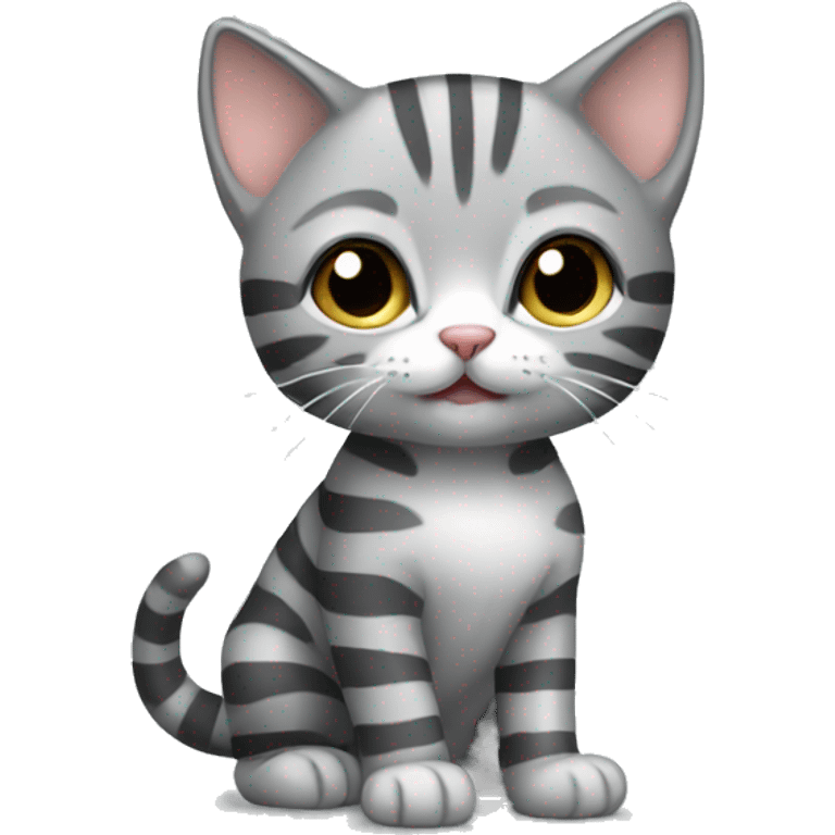 A gray striped kitten emoji