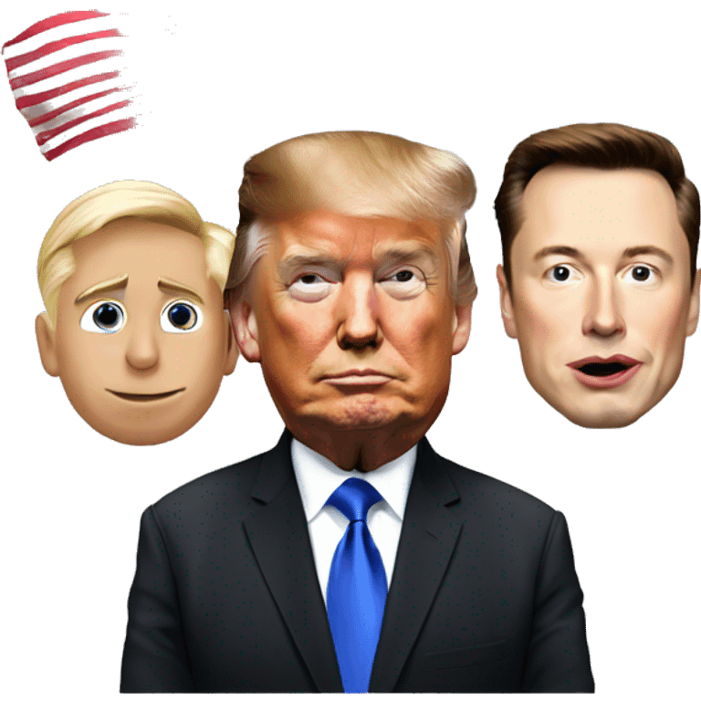 Elon Musk with Donald trump and an American flag emoji