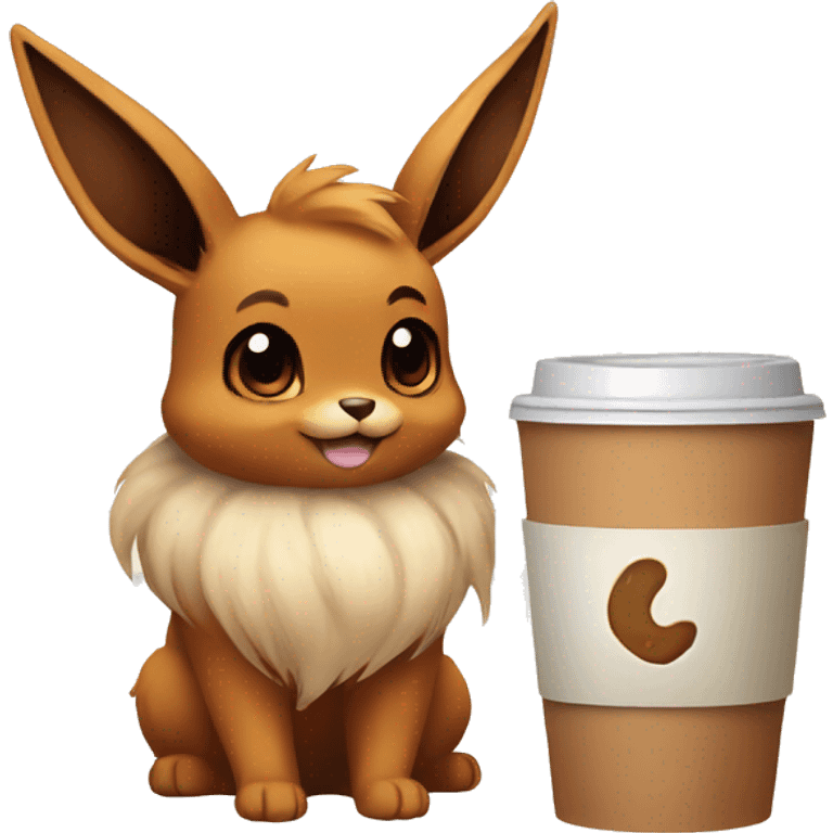 Eevee and coffee emoji